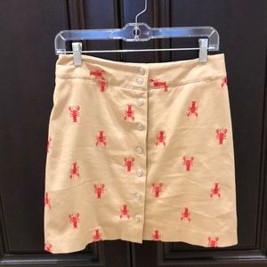 Lilly Pulitzer Khaki Mini With Lobster Embroidery